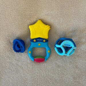 BABY SILICONE TEETHERS SET of 3 For Ages 3-6+ Months